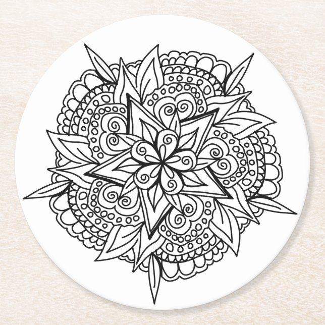 color me star flower coaster (Front)
