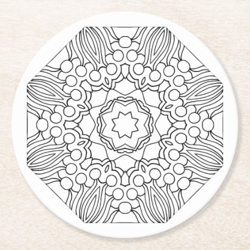 color me stars and flowers coaster