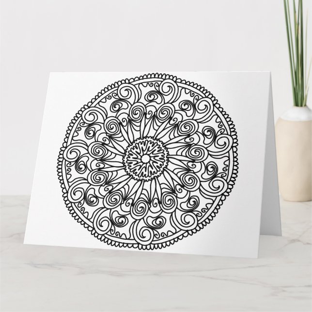 color me swirl flowers greeting card (Front)