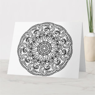 color me swirl flowers greeting card