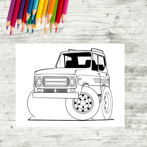 Color Me Tall SUV  Kids Activity Cards