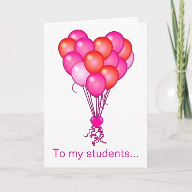 Color Me: Teacher for Students Valentine Holiday Card (Front)