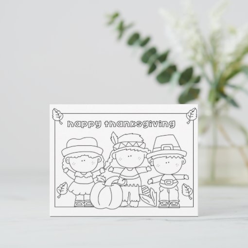 Color me Thanksgiving postcard | Zazzle