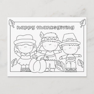 Color me Thanksgiving postcard
