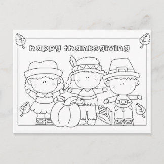 Color me Thanksgiving postcard