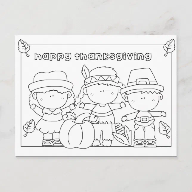 Color me Thanksgiving postcard | Zazzle