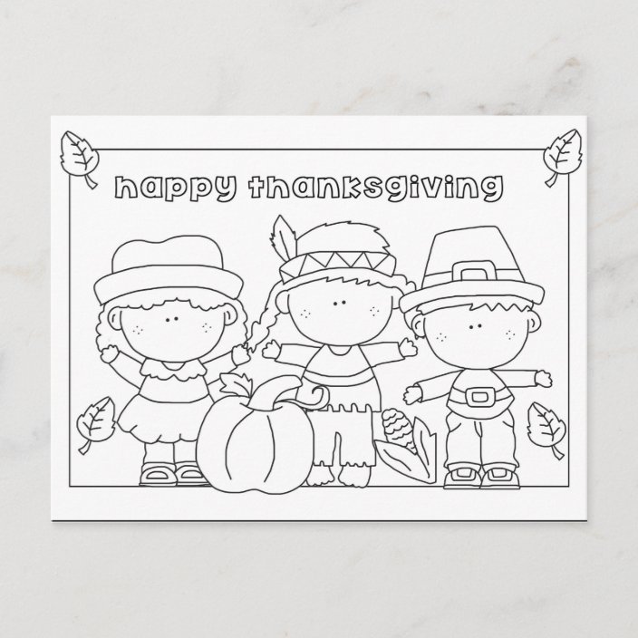 Color me Thanksgiving postcard | Zazzle.com