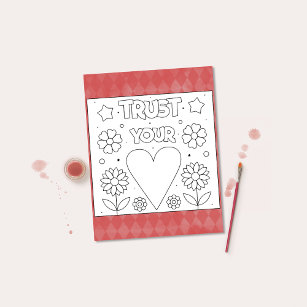 Color Me Trust Your Heart Activity Cards