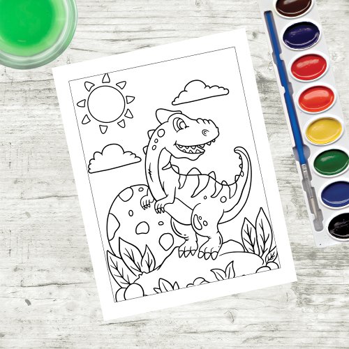 Color Me Tyrannosaurus Dinosaur  Activity Cards