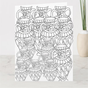 color me vases greeting card