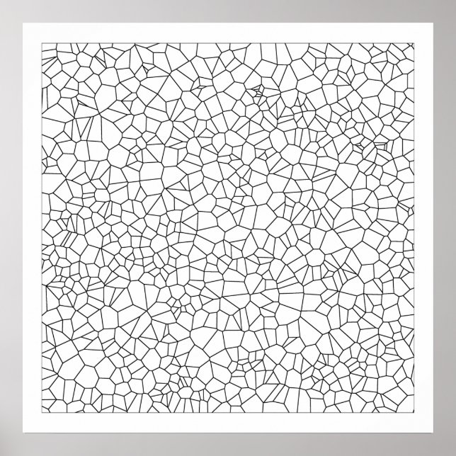 Color Me Voronoi Pattern Poster (Front)