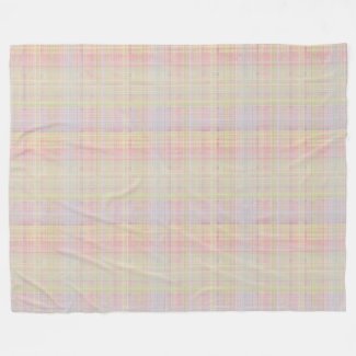 Color Me With Pastels Glen Plaid Fleece Blanket