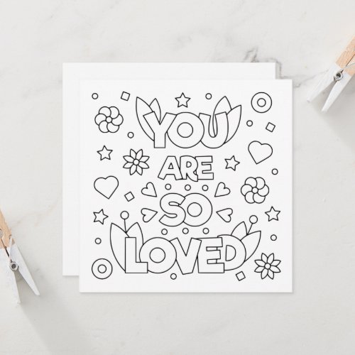 Color Me You Are So Loved Inspire Activity Card