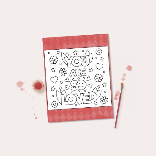 Color Me You Are So Loved Inspire Activity Cards