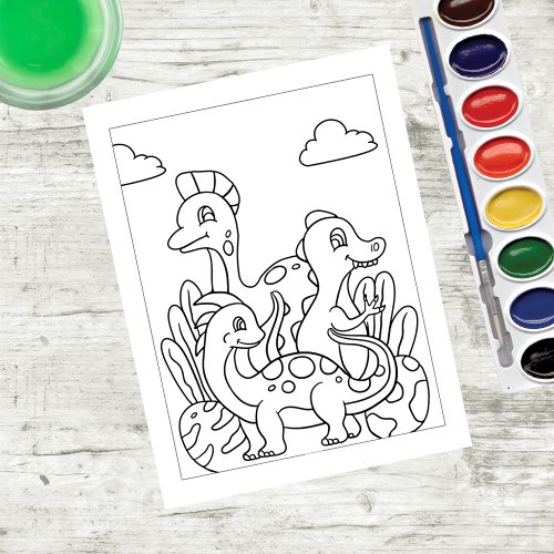 Color Me Young Dinosaurs  Activity Cards