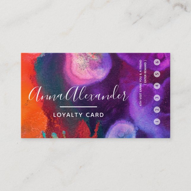 Color Meditation | Orange & Purple Loyalty Card (Front)