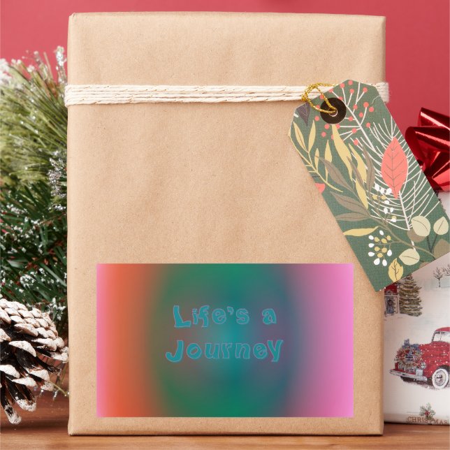 color mirage "Life's a Journey" Rectangular Sticker (Holiday)