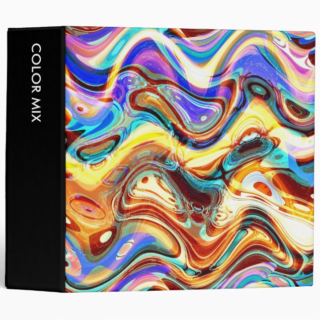Color Mix Abstract 02 (2in) 3 Ring Binder (Front/Spine)