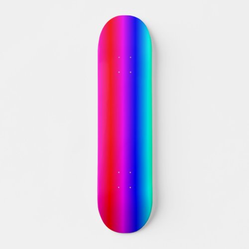 Color Mix  Blue Rainbow  Watercolor Skateboard 5