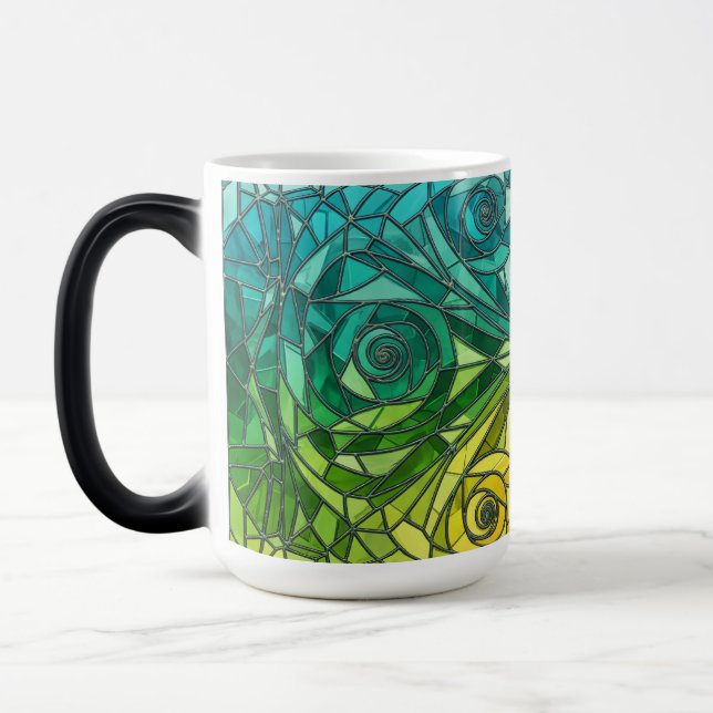 Color morphing modern mosaic design mug (Left)