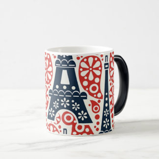 Color Morphing Paris Folk Floral Mug 