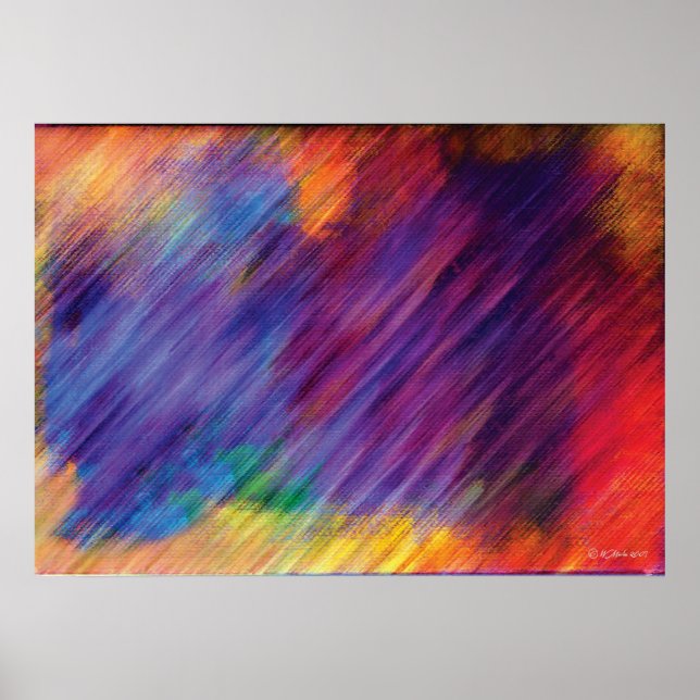 Color Movement Digital Abstract Painting Poster (Front)