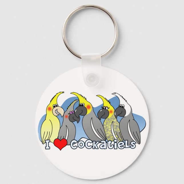 Color Mutations Cockatiel Keychain (Front)