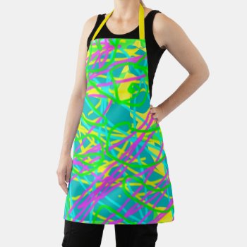 Color My Dreams Scribble Pattern Expressive Artsy Apron by M_Sylvia_Chaume at Zazzle