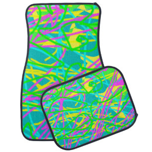Color My Dreams Scribble Pattern Expressive Artsy Car Floor Mat