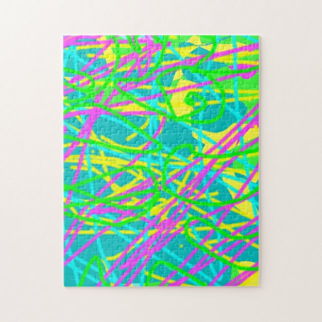 Color My Dreams Scribble Pattern Expressive Artsy Jigsaw Puzzle (Vertical)