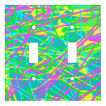 Color My Dreams Scribble Pattern Expressive Artsy Light Switch Cover by M_Sylvia_Chaume at Zazzle