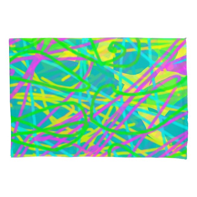 Color My Dreams Scribble Pattern Expressive Artsy Pillow Case (Front)