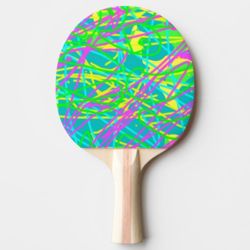 Color My Dreams Scribble Pattern Expressive Artsy Ping Pong Paddle