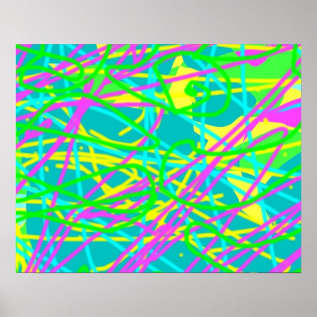 Color My Dreams Scribble Pattern Expressive Artsy Poster (Front)