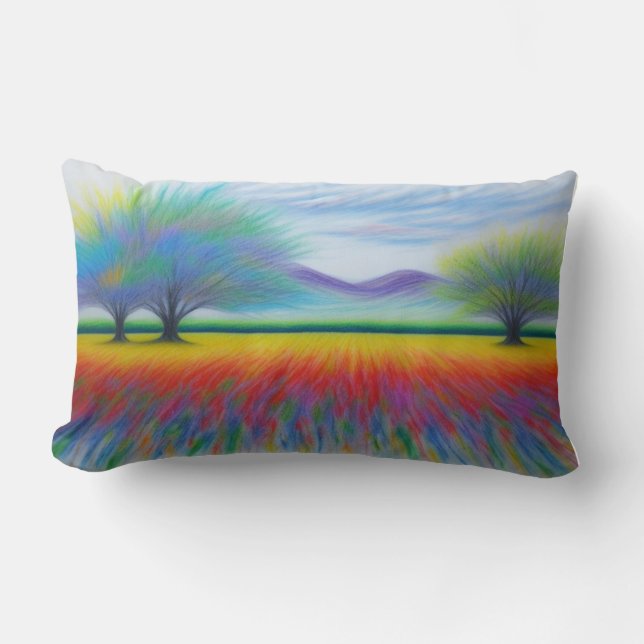 Color My Fields Throw Pillow (Front)