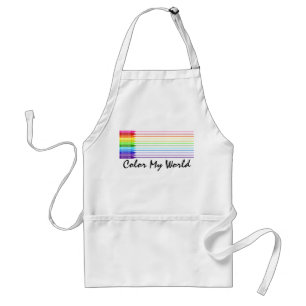 Color My World Rainbow Crayons Adult Apron