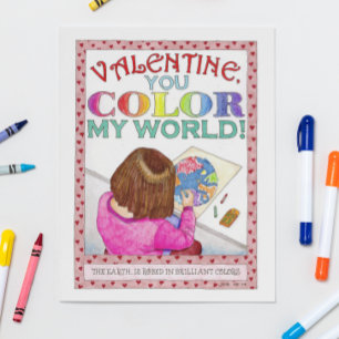 Color My World Valentine Post Card