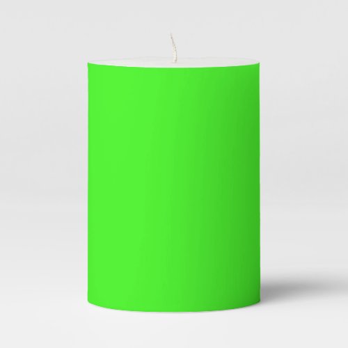 color neon green pillar candle