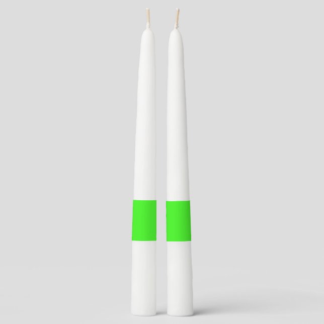 color neon green taper candle (Front)