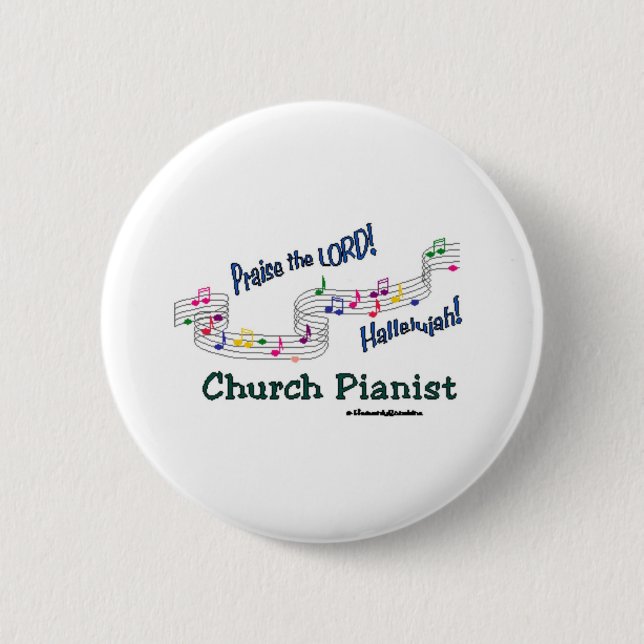 Color Notes Pianist Pinback Button (Front)