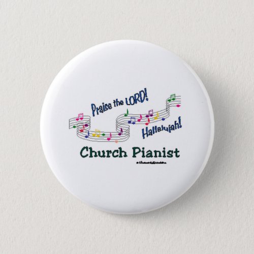 Color Notes Pianist Pinback Button