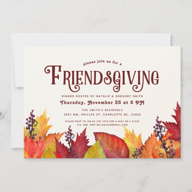 Color of Autumn | Friendsgiving Dinner Party Invitation (Front)