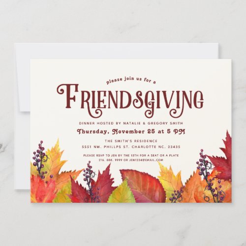 Color of Autumn  Friendsgiving Dinner Party Invitation