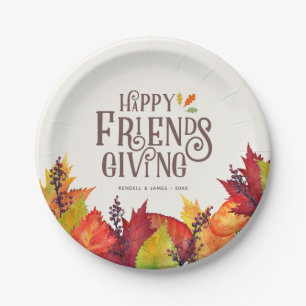 Color of Autumn Friendsgiving Paper Plate
