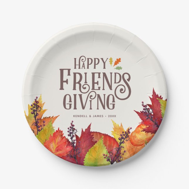 Color of Autumn | Friendsgiving Paper Plate (Front)