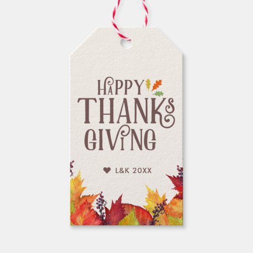 Color of Autumn  Thanksgiving  Gift Tags