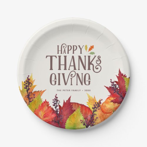 Color of Autumn  Thanksgiving  Paper Plates