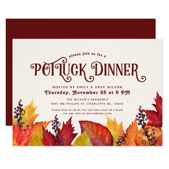 Thanksgiving Potluck Lunch Invitation 5