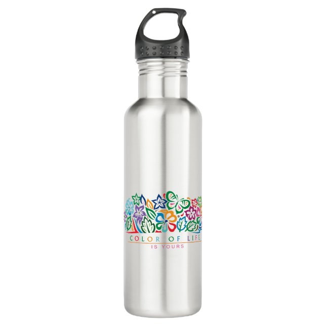 COLOR_of_life Stainless Steel Water Bottle (Front)