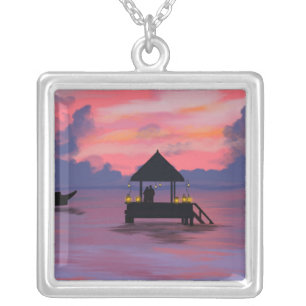 Color of love silver plated necklace